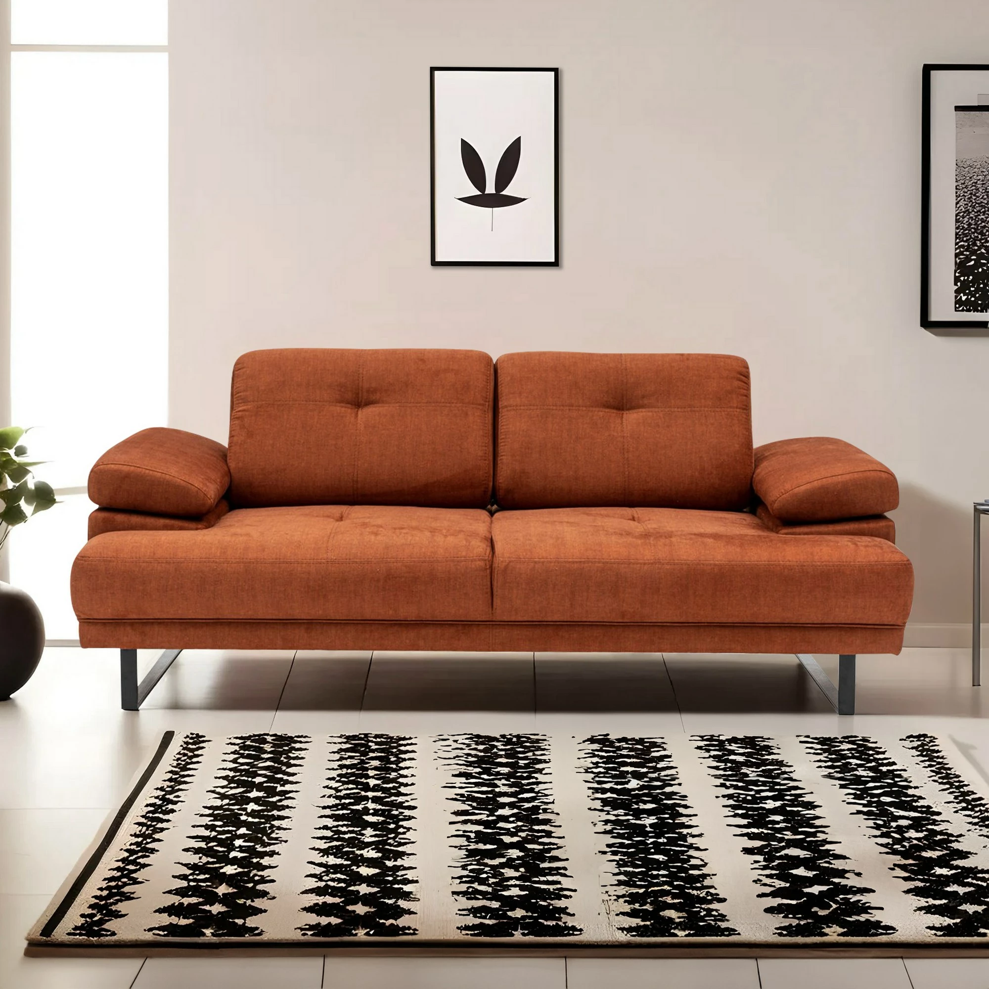Divan-krevat 2 vende, Atelier del Sofa, Mustang, portokalli