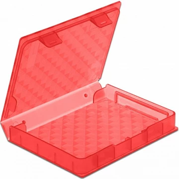 Kuti mbrojtëse DeLOCK për HDD/SSD 2.5", plastike, e kuqe