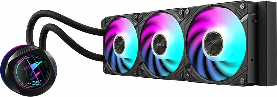 Sistem ftohje me ujë AIO Gigabyte Aorus WaterForce X II 360, radiator 360mm, 3x120mm ARGB, LCD, i zi