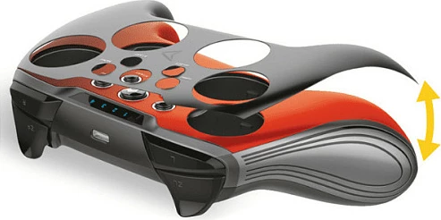 Gamepad wireless Steelplay Lexip X, për Nintendo Switch/PC/Android, i personalizueshëm, me 2 mbështjellës, zi/kaltër/kuq