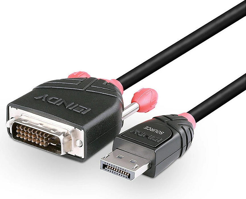 Kabllo DisplayPort në DVI-D LINDY, 2 m, 1920x1200@60Hz, e zezë