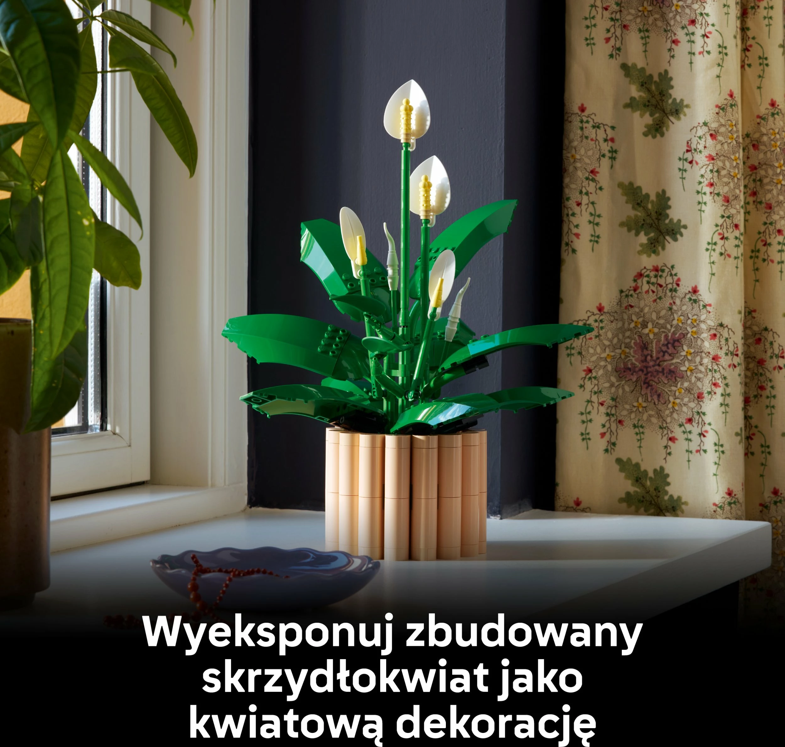 Set ndërtimi LEGO Botanicals Peace Lily 11504, 474 copë, 18+, vazo pjeshkë