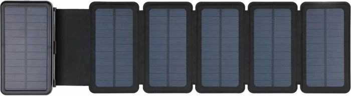 Powerbank solar SANDBERG 420-73 20000 mAh 6 panele USB-C PD 20W IPX4, e zezë, set me karabinë + kabllo USB-C