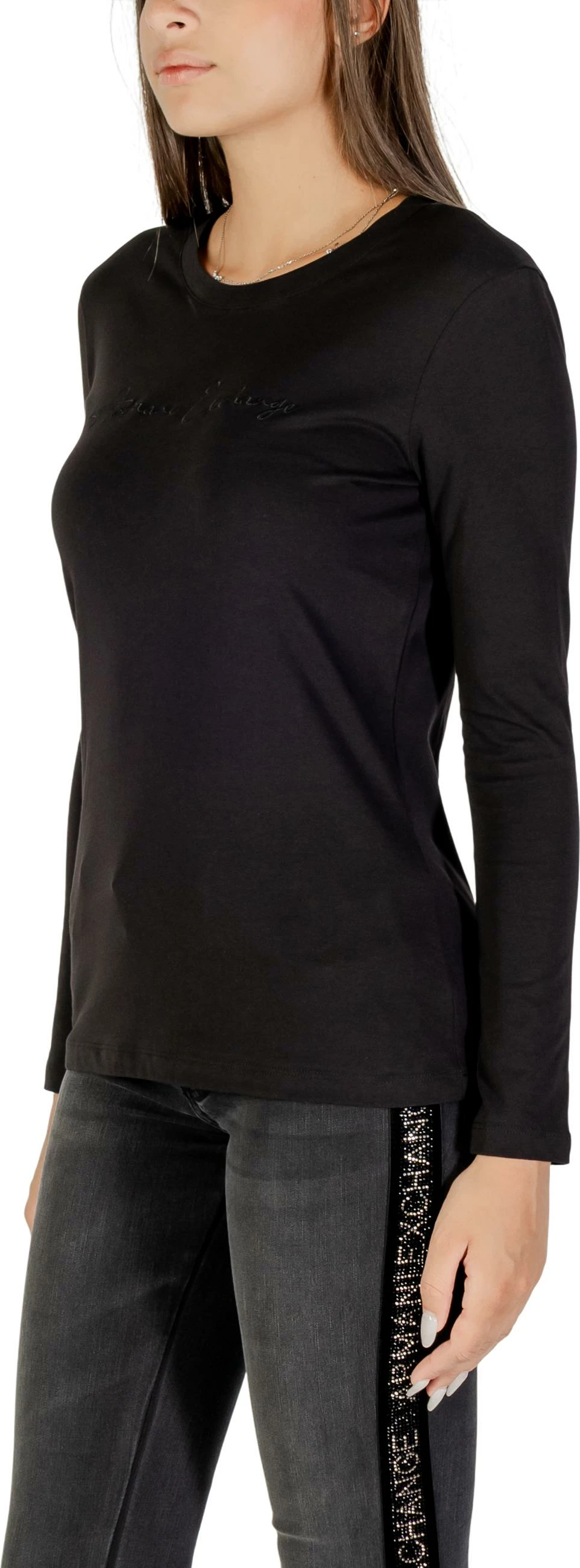 Maicë me mëngë të gjata për femra Armani Exchange XW001456 AF10356, e zezë [Madhësia: L]