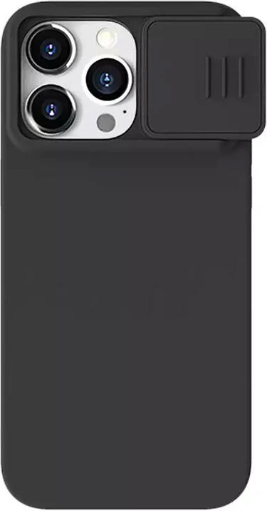 Mbështjellës Nillkin CamShield Silky për iPhone 15 Pro, silikon, i zi