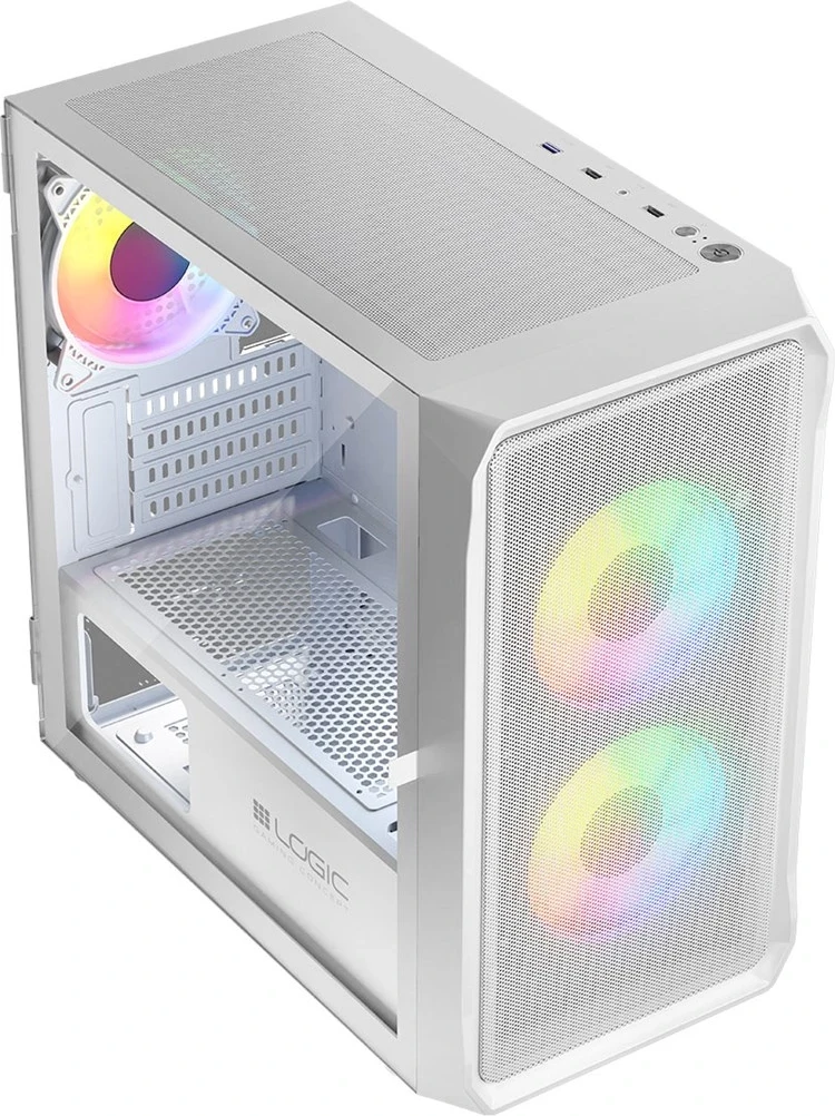 Kasë LOGIC PORTOS ARGB MINI USB 3.0, e bardhë