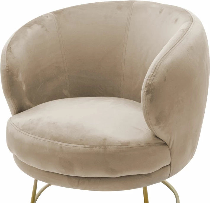 Karrige Rony kadife bezhë 78x75x82cm