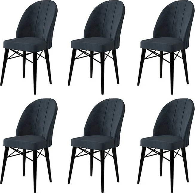 Set karrigesh (6 copë) Hanah Home, Ritim, antracit, e zezë