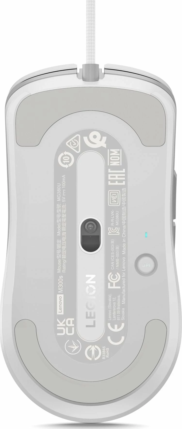 Maus Lenovo Legion M300s GY51H47351, 8000 DPI, USB me kabllo, RGB, e bardhë