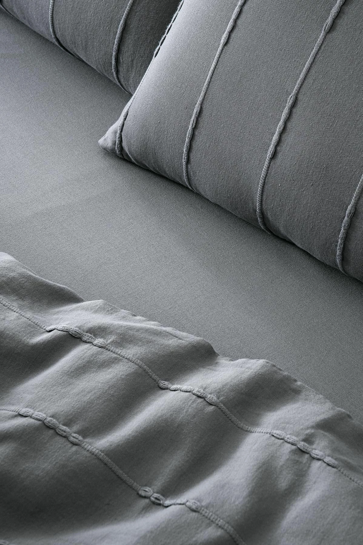 Set mbulesë dysheku për dyshek dopio, ngjyrë antracit, L'Essentiel Linge de Maison