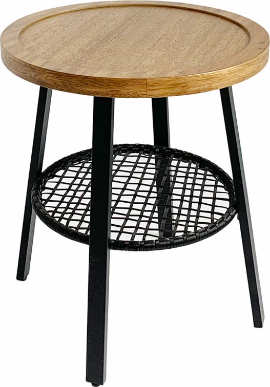 Tavolinë anësore Filet, ngjyrë natyrale/zezë, 45x45x52cm