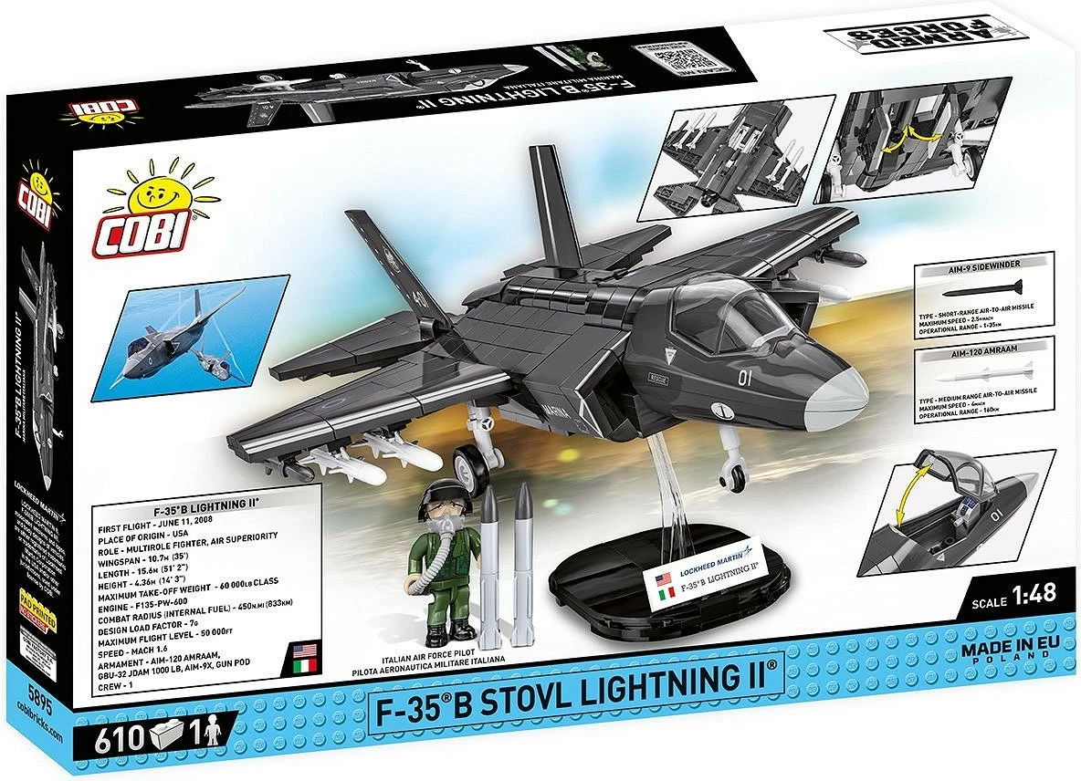 Set blloqesh Cobi Klocki F-35B Stovl Lightning II, 610 pjesë, gri