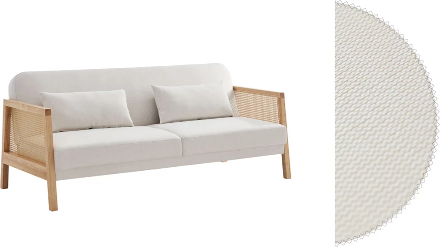 Divan-krevat Ammos, 3 vende, ngjyrë e bardhë e çelët, 196x82x81cm