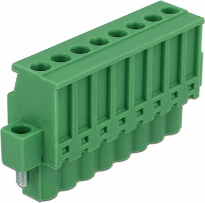 Bllok terminali DeLOCK 65940, 8 pika lidhjeje, DIN rail, AWG 24-12, i gjelbër
