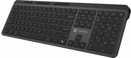 Tastierë wireless Natec Medusa NKL-2316, layout US, Bluetooth 5.1/2.4GHz, bateri 500mAh, e zezë