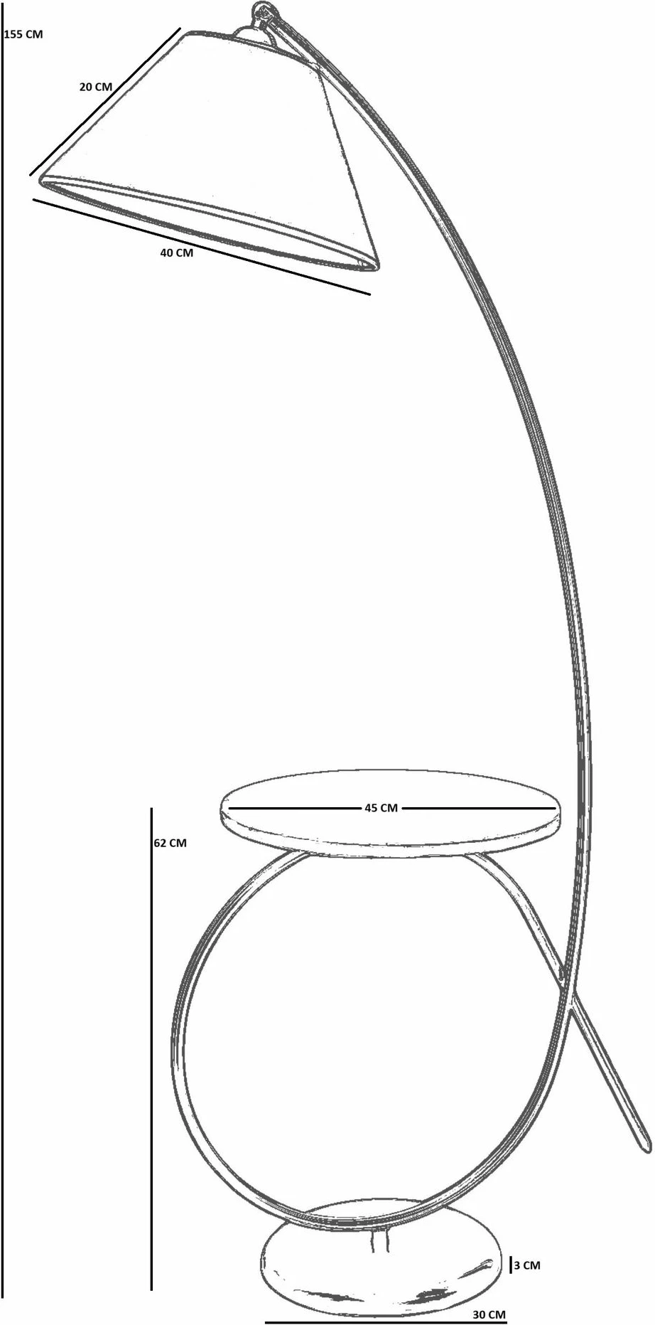 Llambë dyshemeje Opviq, 8968-2, ngjyrë e zezë