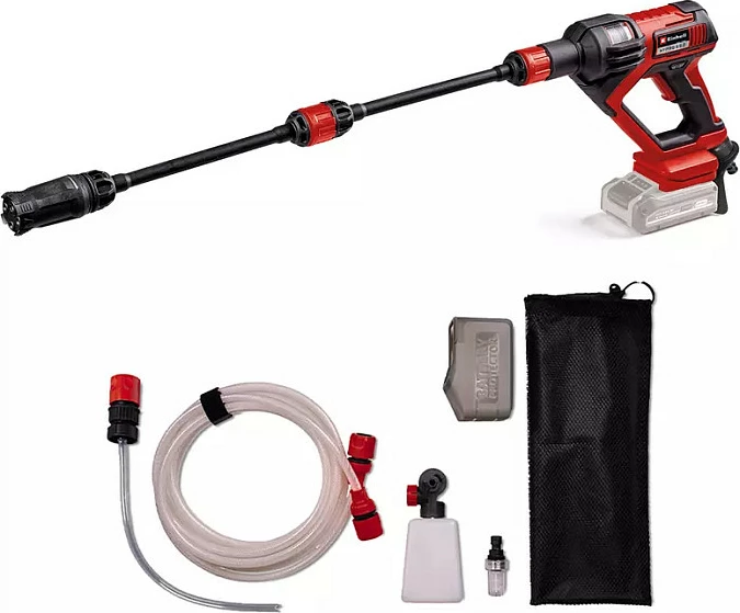 Pistoletë larëse me presion me akumulator Einhell HYPRESSO 18/24-1, 18V Power X-Change, e kuqe/zezë (pa bateri/karikues)