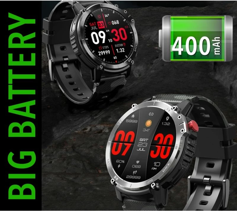 Smartwatch për meshkuj Rubicon, e zezë/camo