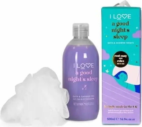 Set xhel dushi për femra I Love A Good Night's Sleep 500ml + leckë trupi