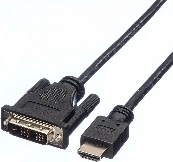 Kabllo ROLINE 11.04.5516 HDMI në DVI-D, 1.5 m, 1920x1200, e zezë