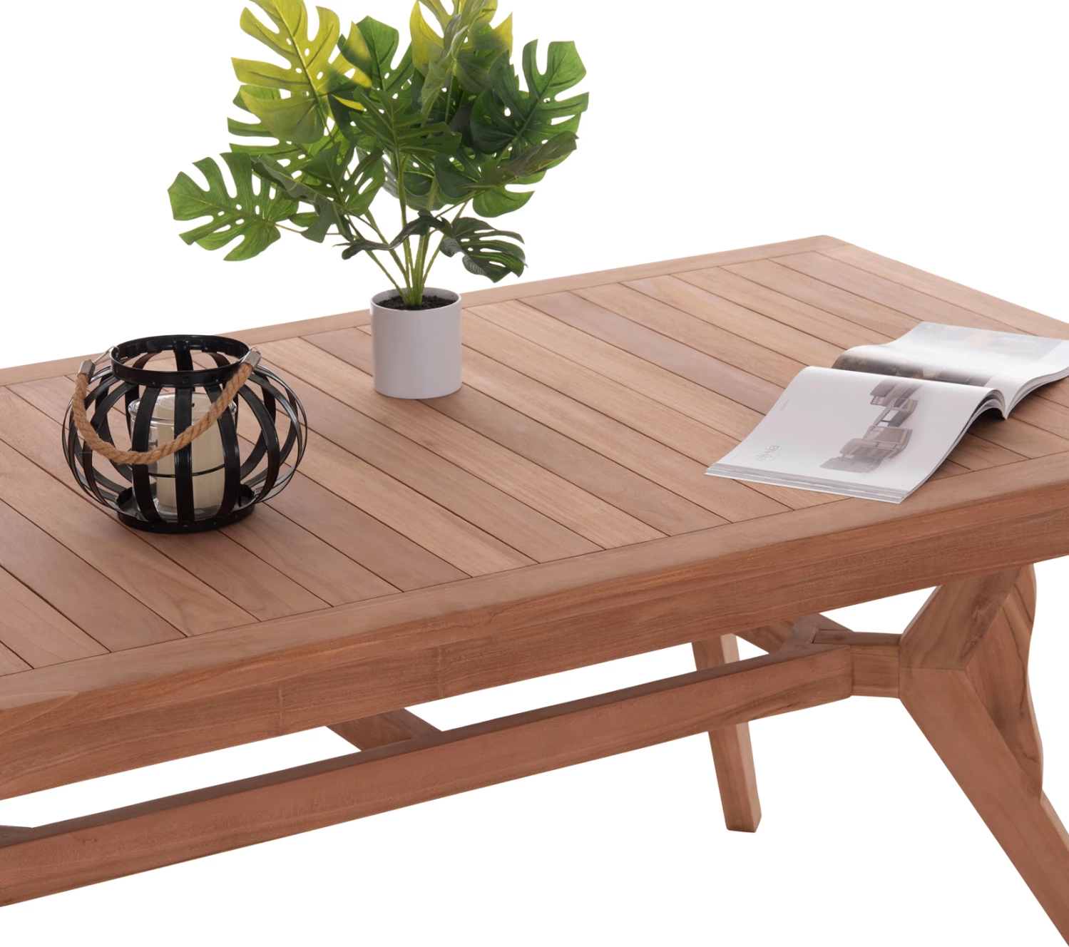 Tavolinë ngrënie për jashtë, dru teak natyral, WONDER FH18116, 180x91x75cm