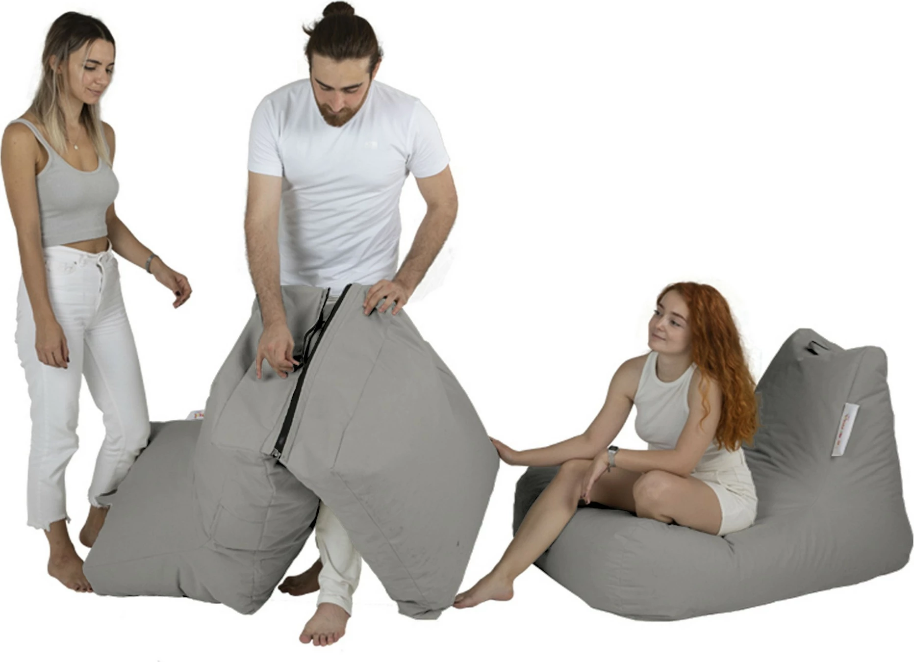 Qese për kopsht, divan i ulët/pouf Siesta, ngjyrë fume