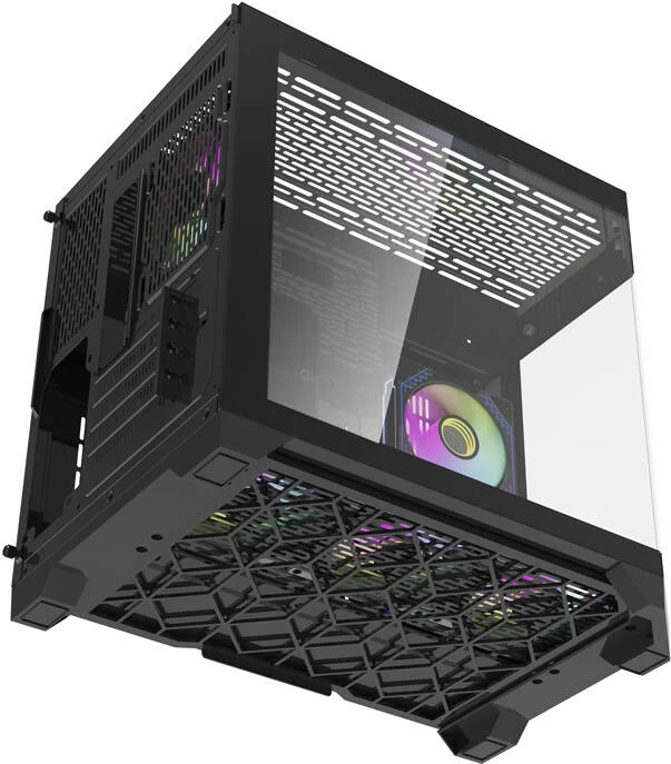 Kasë Darkflash FT418 me 6 ventilatorë aRGB, Mini Tower, e zezë