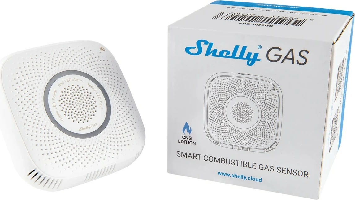 Detektor gazi Shelly Gas LPG, Wi-Fi, i bardhë