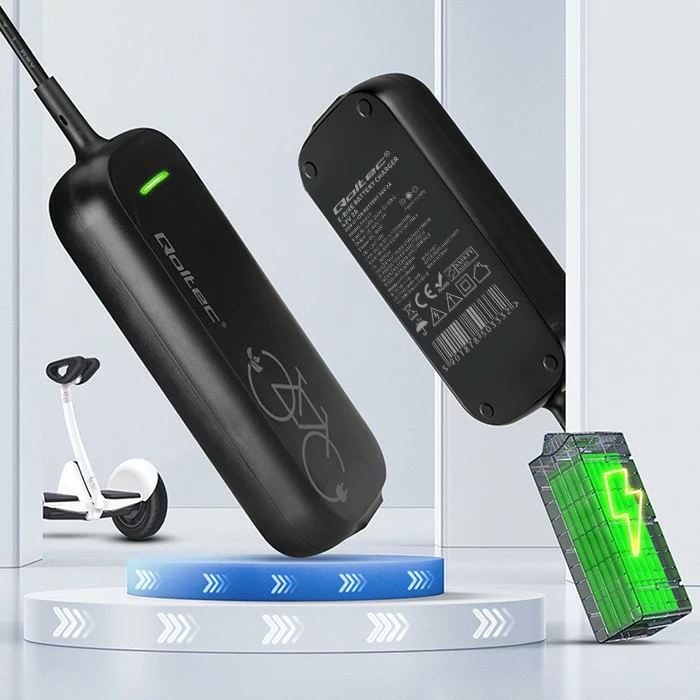 Karikues biçiklete elektrike Qoltec 50333, 42V 2A, 5.5x2.5mm, i zi