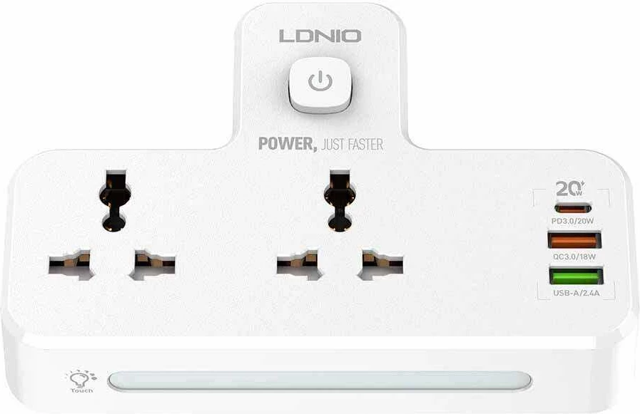 Prizë e rrymës Ldnio 2 AC Outlets Portable Extension Power Socket