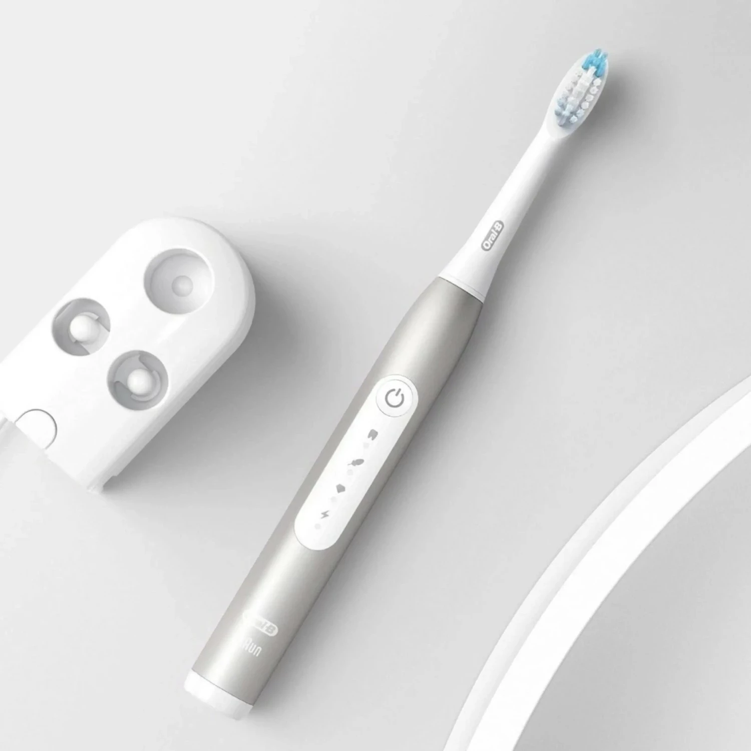 Furçë dhëmbësh elektrike Oral-B Pulsonic Slim Luxe 4000, sonike, 3 mënyra, me timer, argjendi