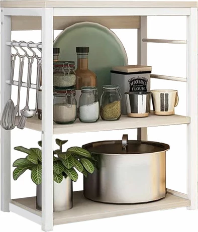 Njësi rafti dyshemeje Cayde metalike, ngjyrë bardhë-natyrale, 50x35x71.5cm