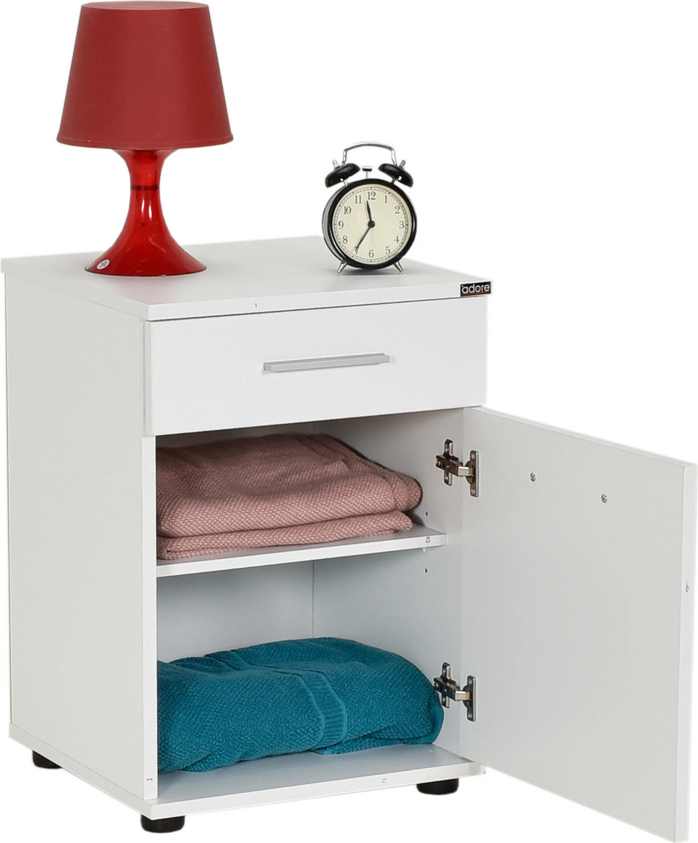 Komodinë e bardhë për dhomë gjumi, Hanah Home, Kmd-511-Bb-1