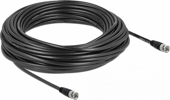 Kabllo koaksiale DeLOCK BNC mashkull-mashkull, RG-59, 25 m, 75Ω, e zezë