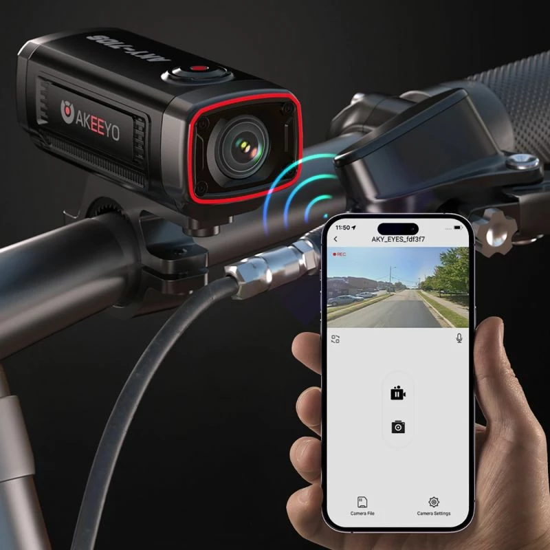 Kamerë sportive AKEEYO AKY-710S për motorra ose biçikleta, e zezë