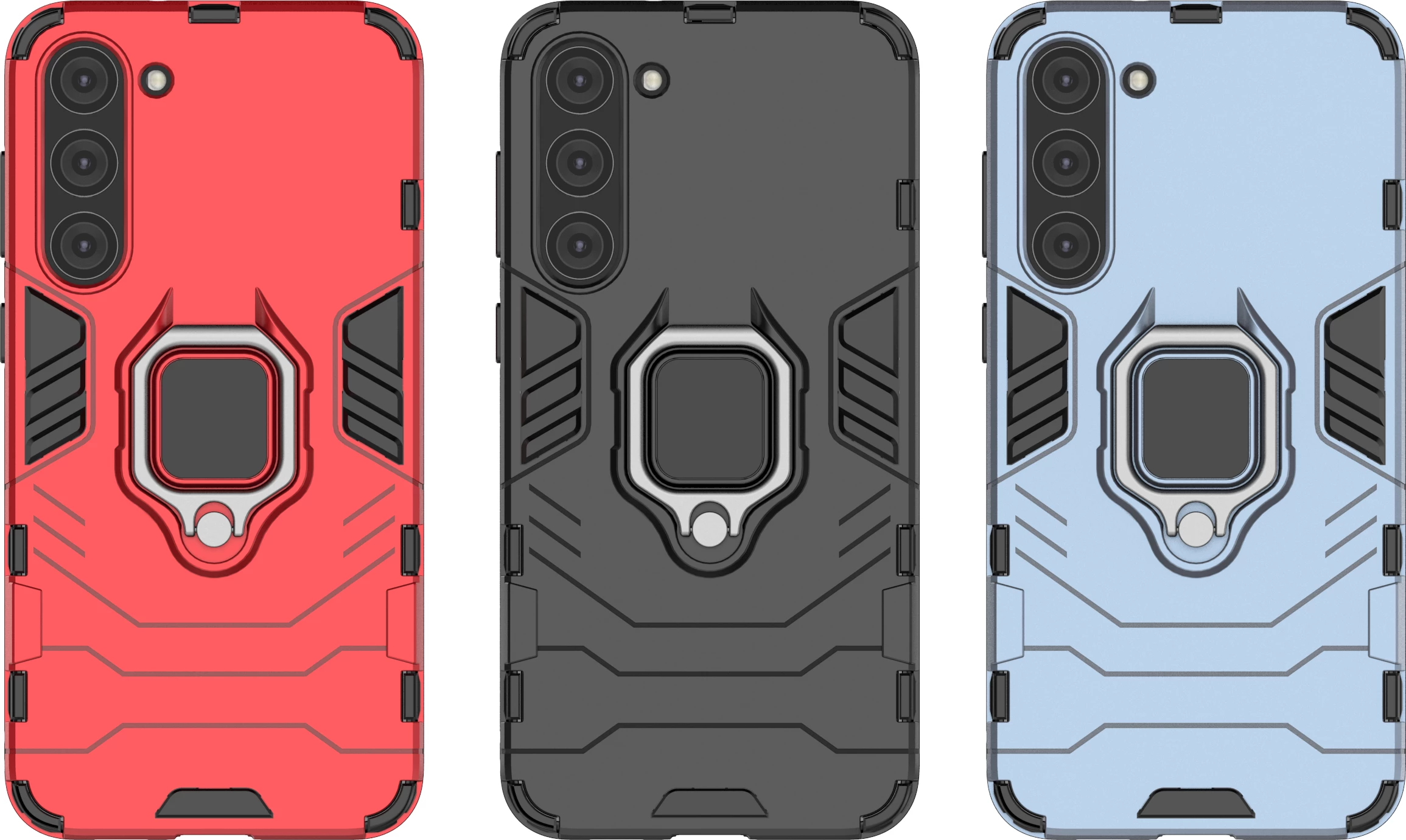 Mbështjellës Hurtel Ring Armor për Samsung Galaxy S23+, me unazë magnetike, i zi