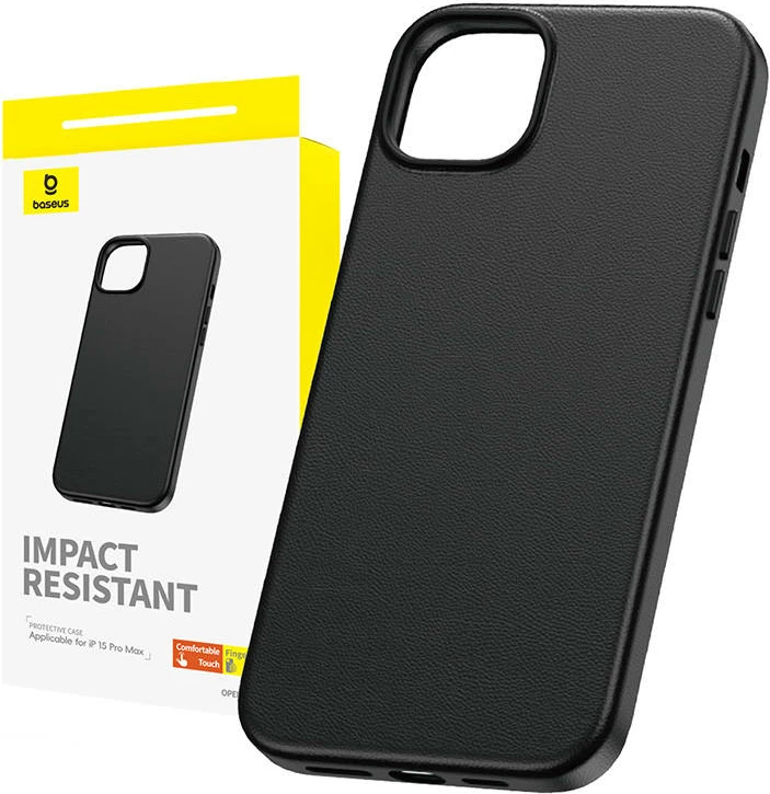Mbështjellës Baseus Fauxther Series për iPhone 15 Pro Max, i zi