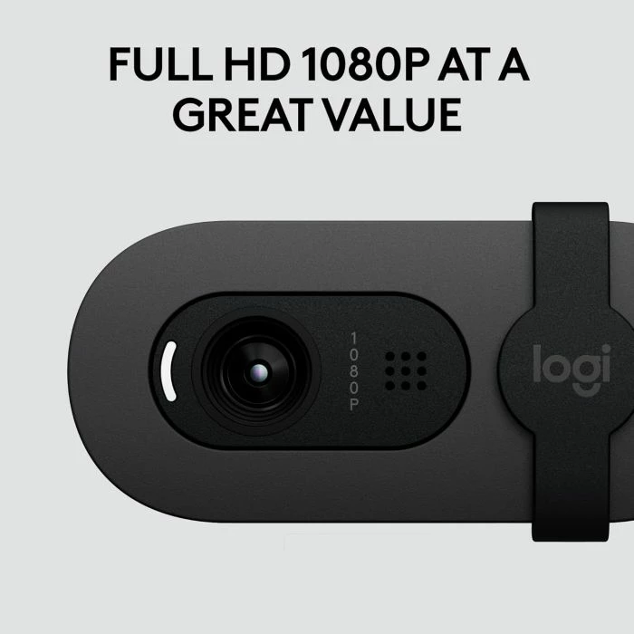 Webcam Logitech Brio 105 Full HD 1080p USB-A me shutter privatësie, e zezë