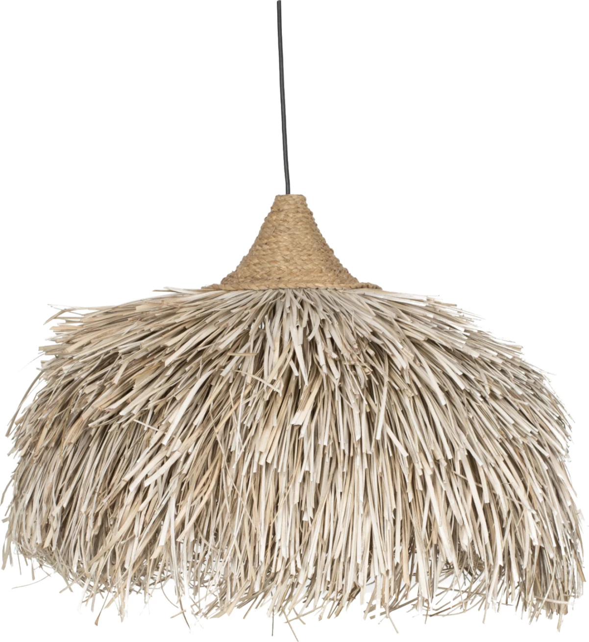 Llambë tavani me kapak të rrumbullakët prej fibrash Pandan në ngjyrë të bardhë