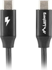 Kabllo Lanberg USB 2.0 USB-C M/M 1.8M QC 4.0, e zezë