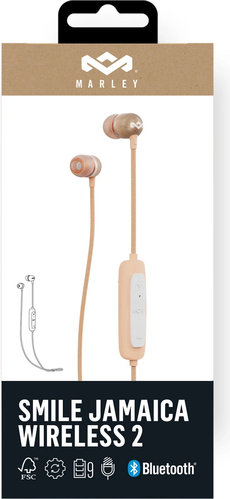 Kufje House of Marley Smile Jamaica Wireless 2, Bluetooth 5.0, 9 orë bateri, IPX4, Copper