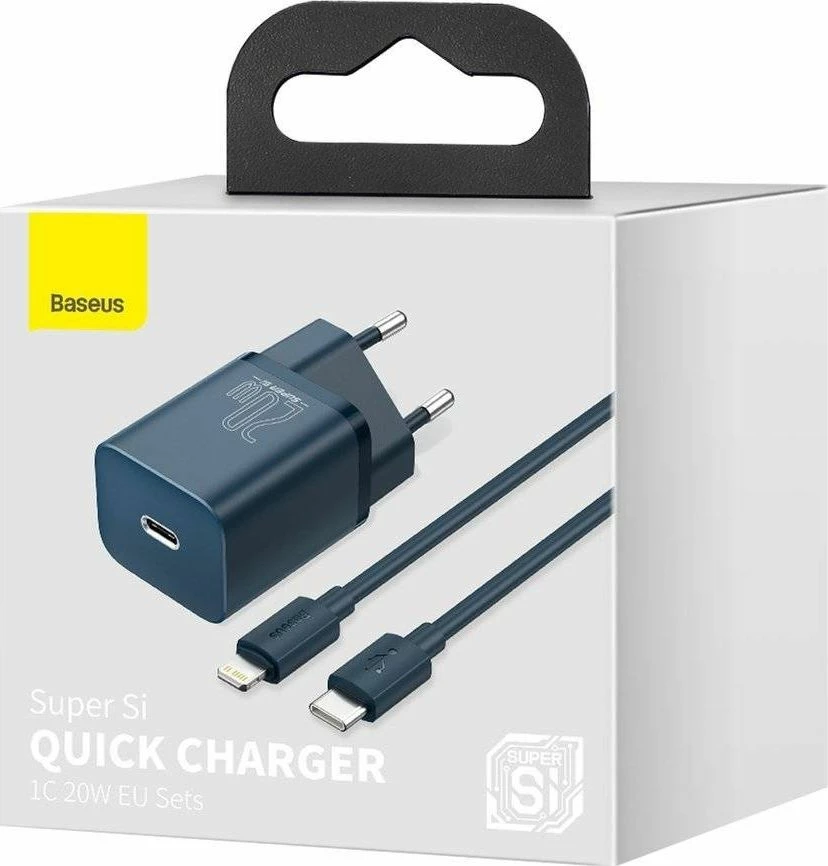 Karikues rrjeti Baseus Super Si BSU2699BLU 1x USB-C 20W/25W PD QC 3.0, kaltër