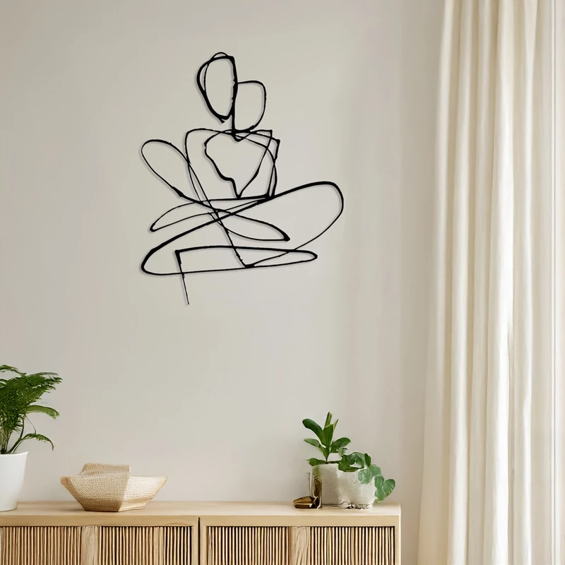 Dekor muri Emensa, metal i zi, 40x1.5x50cm