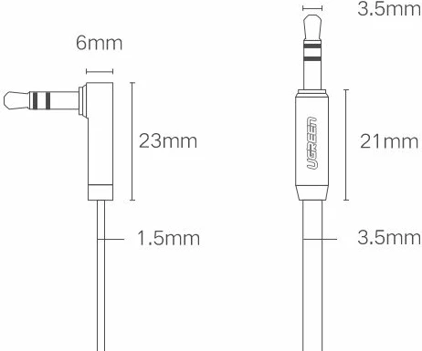 Kabllo audio AUX Ugreen 10728, 3.5 mm mini jack, 3 m, argjendtë