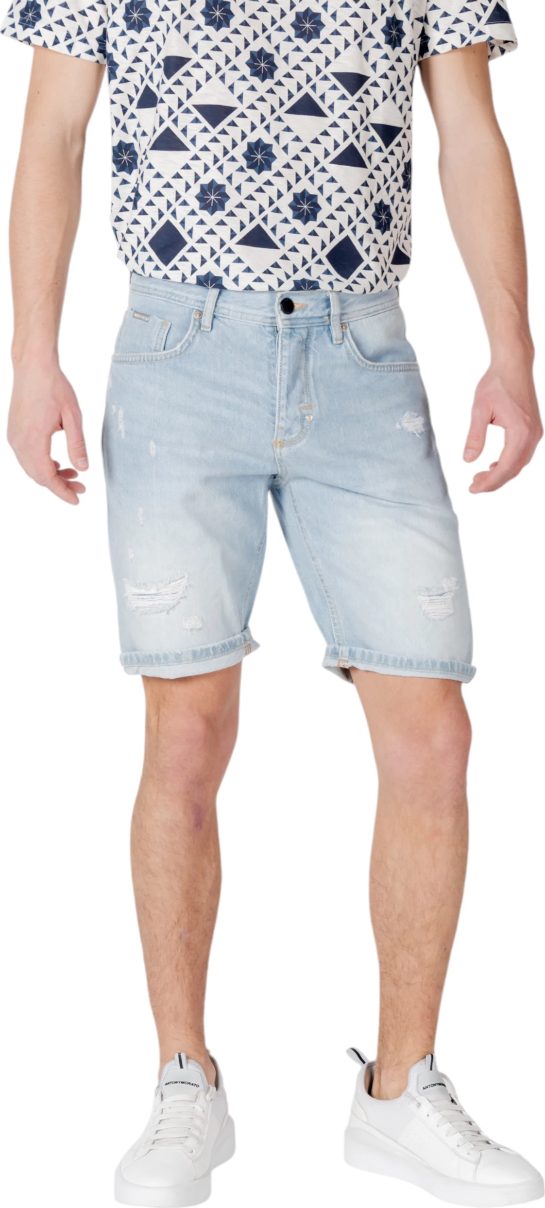 Shorce për meshkuj Antony Morato ARGON Slim Fit MMDS00076-FA700152, denim kaltër e çelët