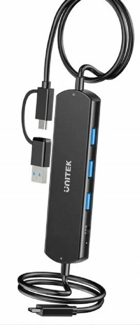USB hub KVM Unitek U1344ABK01, 3x USB-A, 10 Gbps, USB 3.2 Gen2, USB-C/USB-A, i zi
