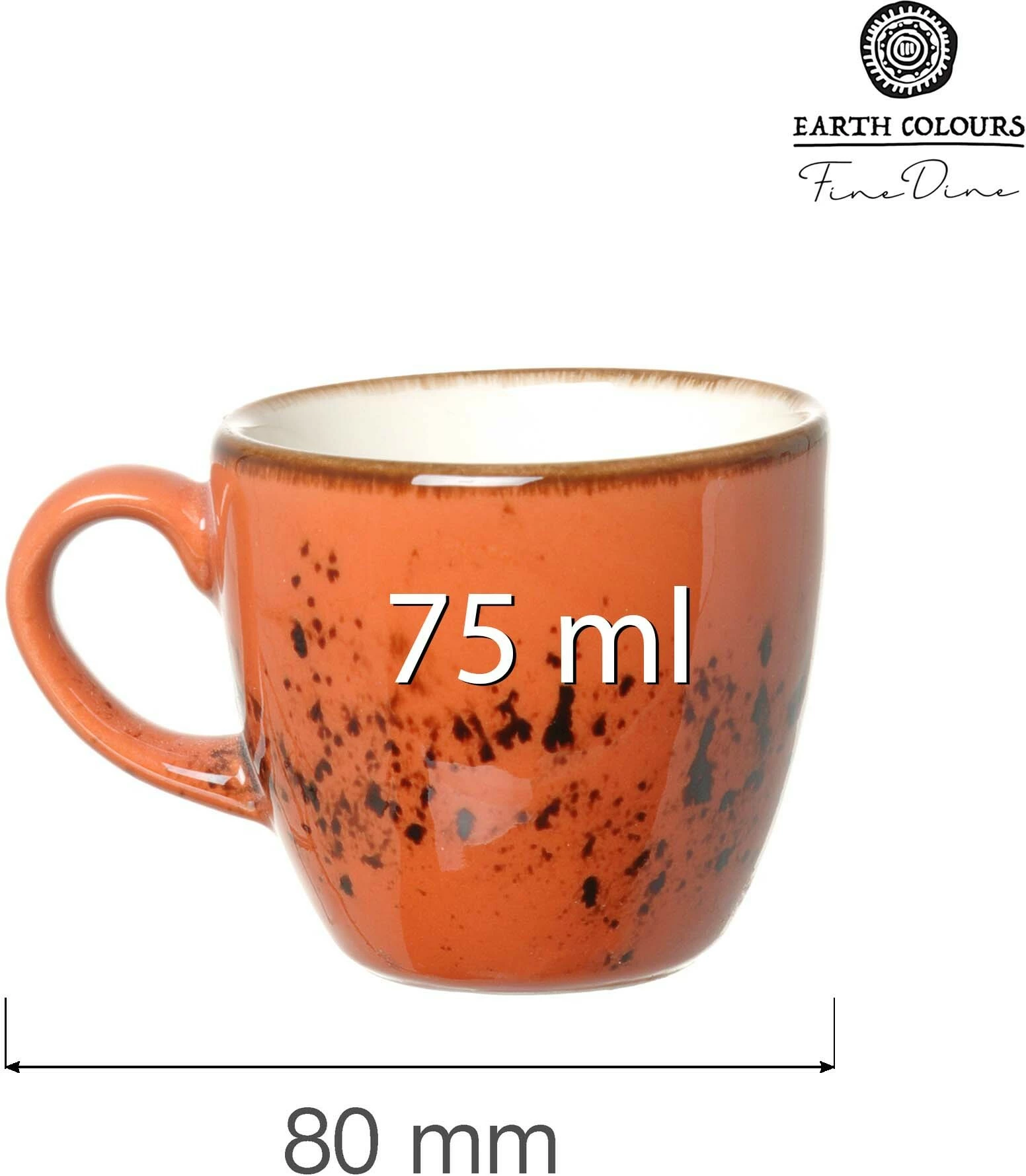 Filxhan espresso Fine Dine Dahlia 75 ml, portokalli, set 6 copë