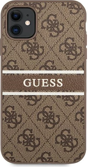 Mbështjellës Guess 4G Stripe për iPhone 11/XR 6.1", kafe