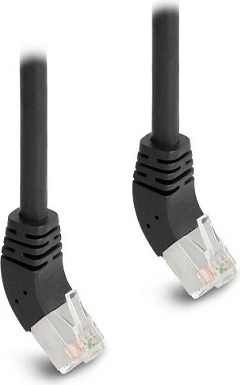 Kabllo rrjeti DeLOCK RJ45 Cat6A S/FTP 0.25 m, konektorë të kënduar 45°, e zezë