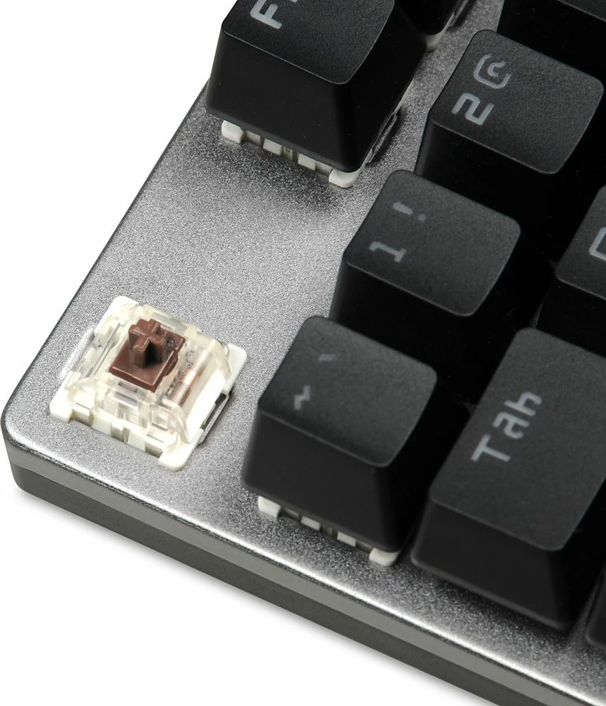 Tastierë mekanike iBOX Aurora K-3, RGB LED, KRGD Brown Switch, USB me kabllo, full-size 100%, me mbështetëse dore magnetike, argjend